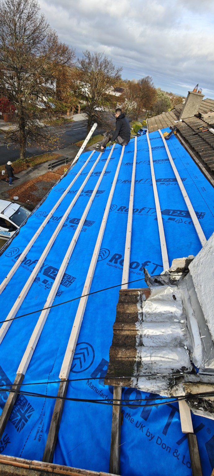 Roof installation project in progress